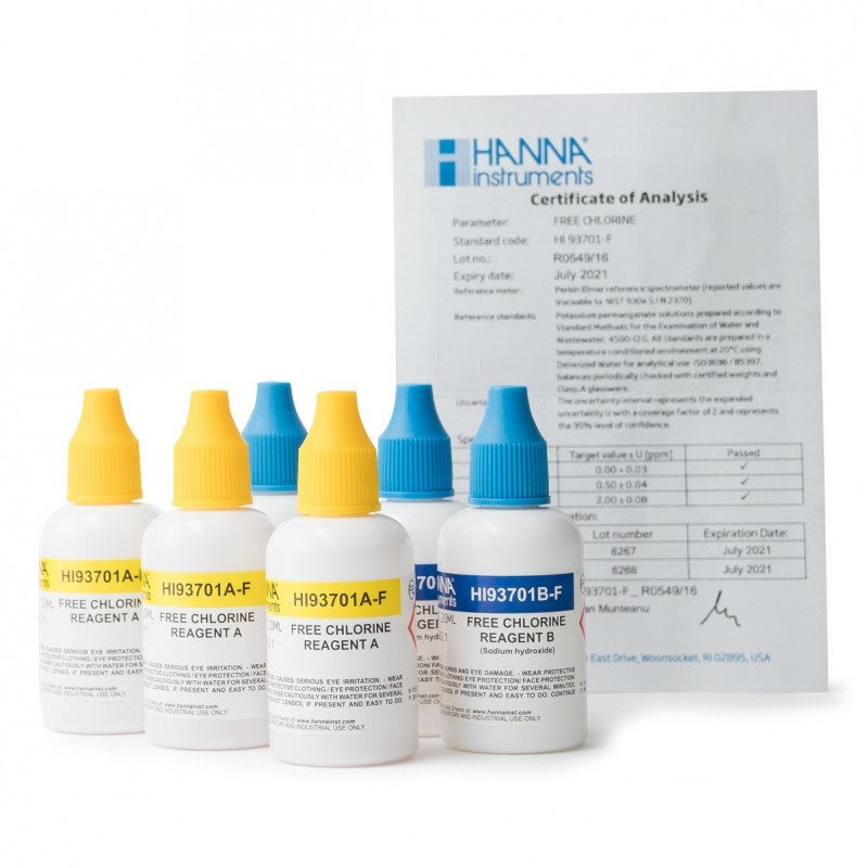 Kit Liquido Para 300 Tests De Cloro HANNA HI93701F AgroMarket.pe